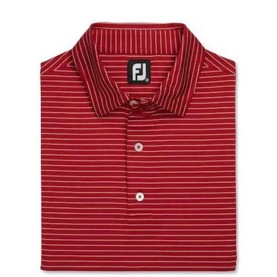 Apparel * | Promotion Footjoy 2023 Lisle Classic Pencil Stripe Polo