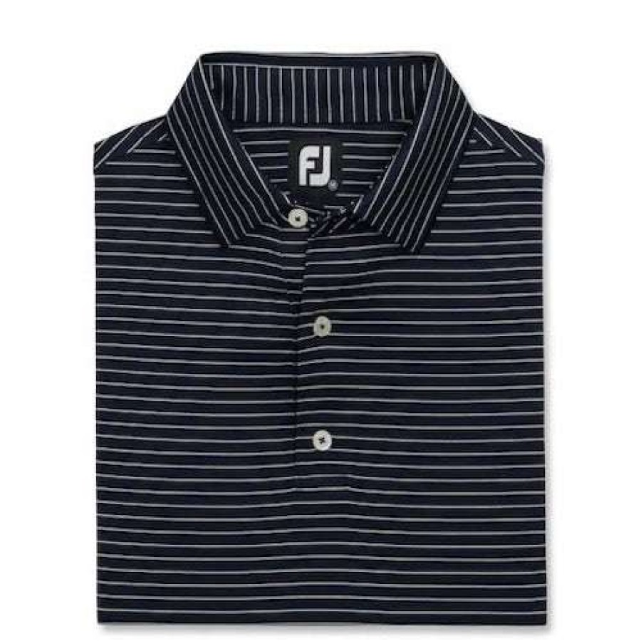 Apparel * | Promotion Footjoy 2023 Lisle Classic Pencil Stripe Polo