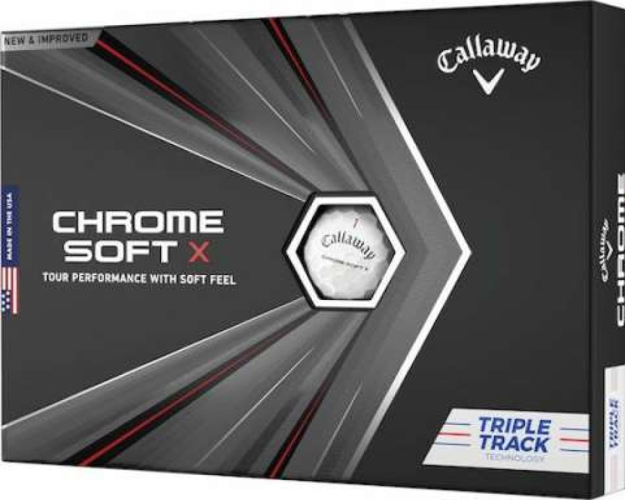 Golf Balls * | Premium Callaway 2020 Chrome Soft X Triple Track Golf Balls White