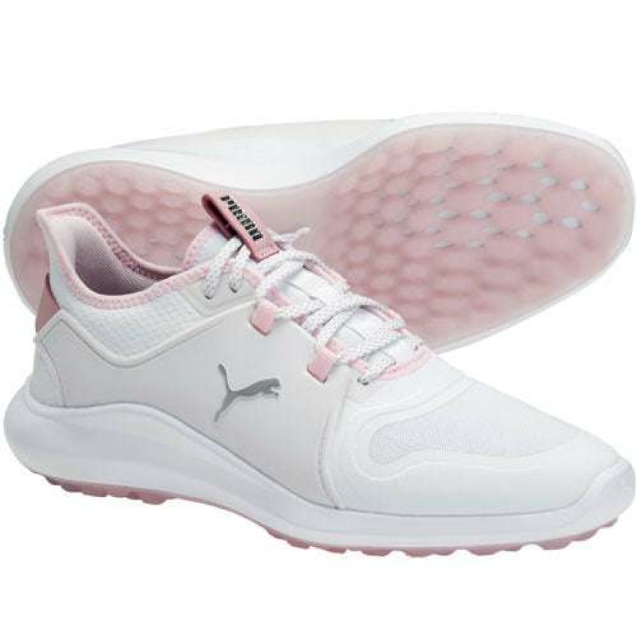 Shoes * | Clearance Puma Women'S Ignite Fasten8 Golf Shoes White / Pink Lady