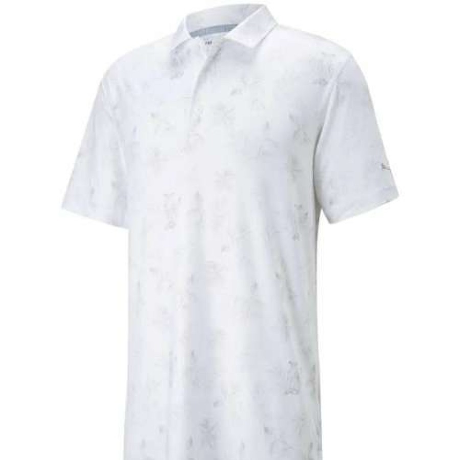 Apparel * | Shop Puma Cloudspun Owl Golf Polo White Large