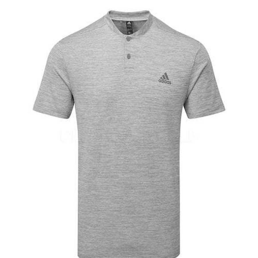 Apparel * | Clearance Adidas Textured Stripe Polo Grey/White