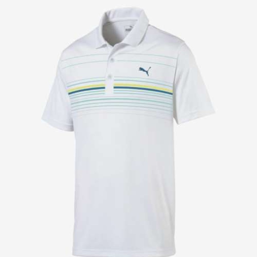 Apparel * | New Puma Mattr Canyon Polo Bright White/Maize