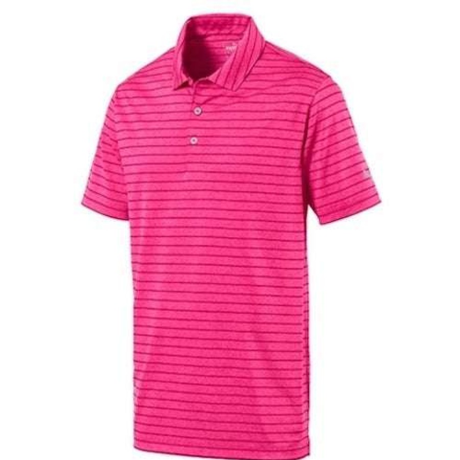 Apparel * | Puma Top Sellers Rotation Stripe Polo Fuchsia Purple 3Xl